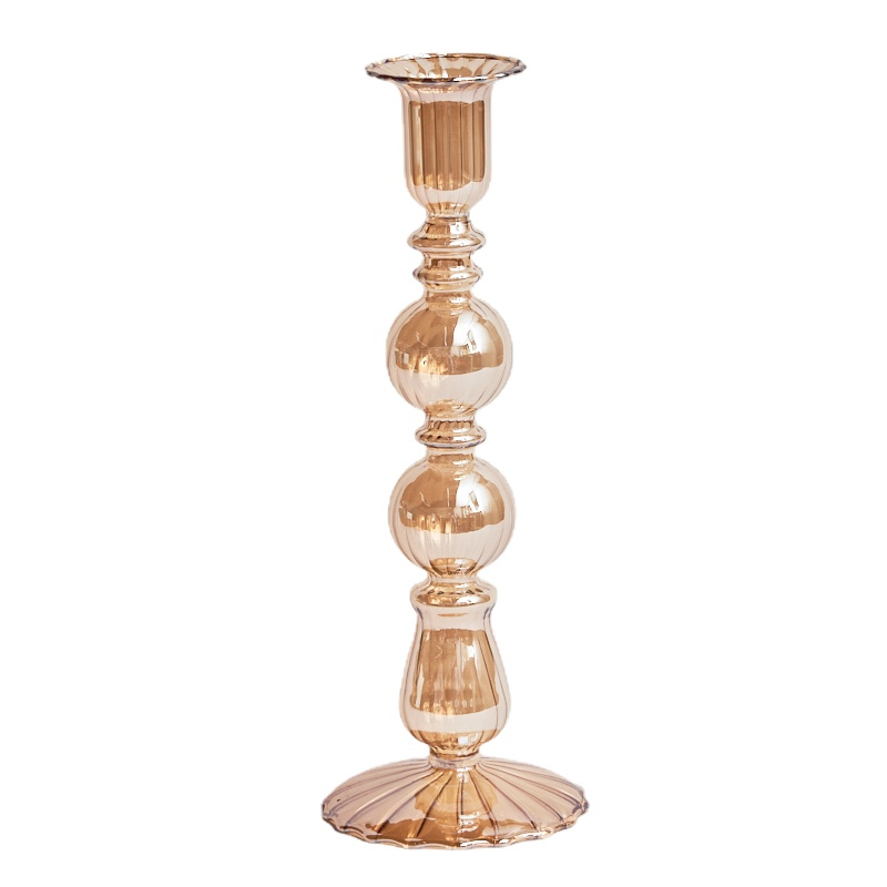 Floriddle Retro Candlesticks Taper Candle Holders Tall Candlesticks Decoration Party Glass Vase Home Decor Wedding Decoration: army green