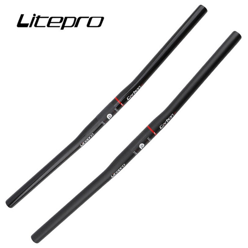 Litepro Faltrad Voller Kohlenstoff Faser Horizontale Griff Bar 25.4*540/580MM Fahrrad Ein-förmigen Ultraleicht fahrrad Gerade Handl