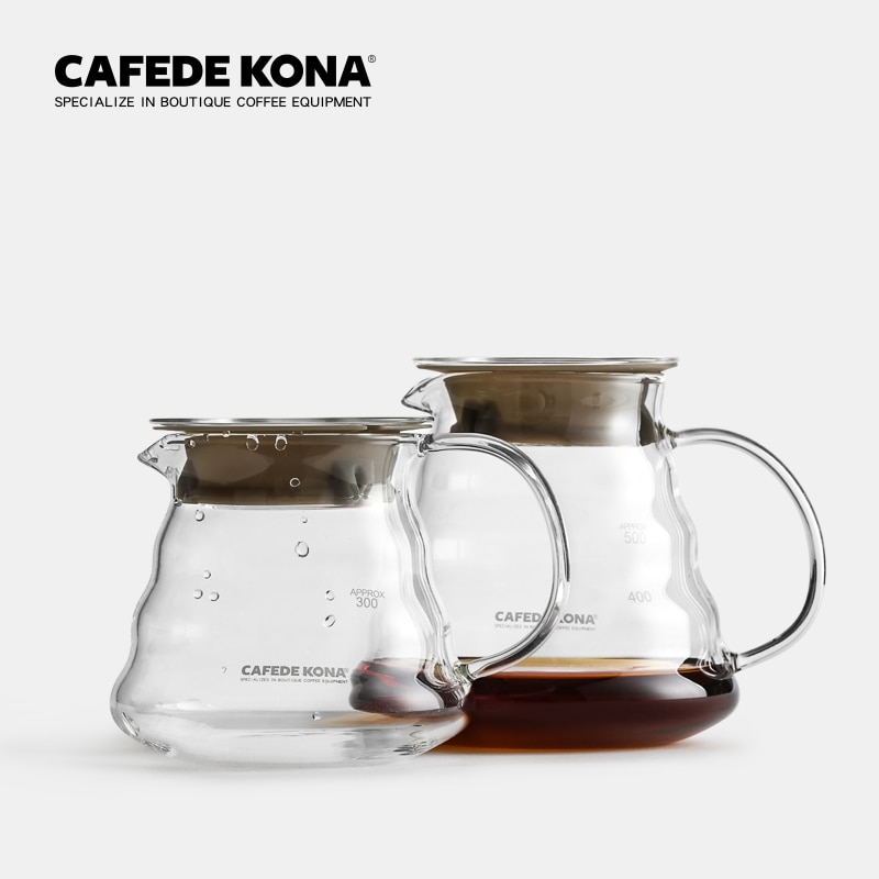 Cafetera KONA, servidor de café, 12OZ(360ml) 20OZ(600ml), vidrio resistente al calor, goteo de mano se puede utilizar con 101/102 goteros/gotero de onda
