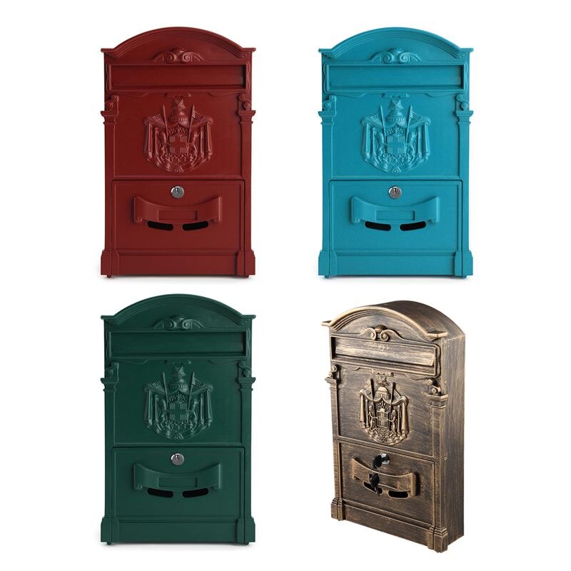 Låsbar sikker postkasse postkasse veggmontert rustfri post postkasse modell: bronse