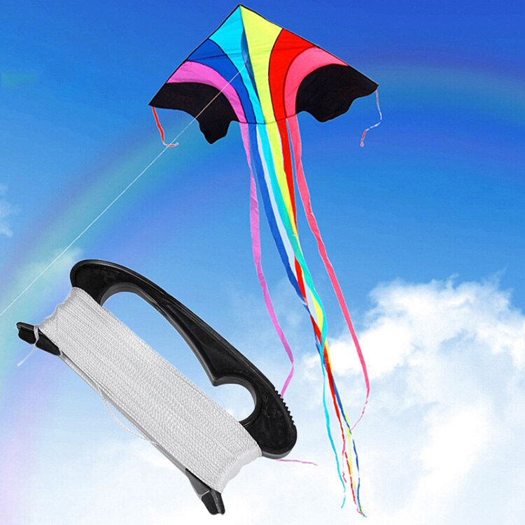 100m Outdoor Sports Fly Kite Line String with D Shape Winder Fly Accessories Line Tool Kites Kit Board B1H2
