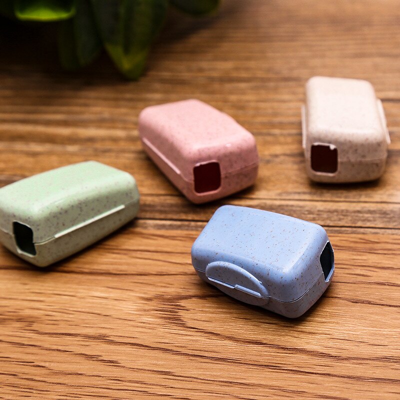 4 st/set bärbart resetandborstskydd tvättborstlockshållare box resetillbehör förpackning och förvaring