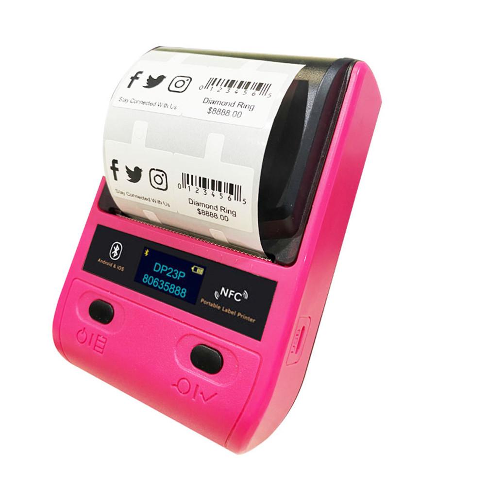 Label Printer OLED display Dp23 Label Printer Handheld Thermal Bluetooth Portable Household Coding Machine 50mm: red