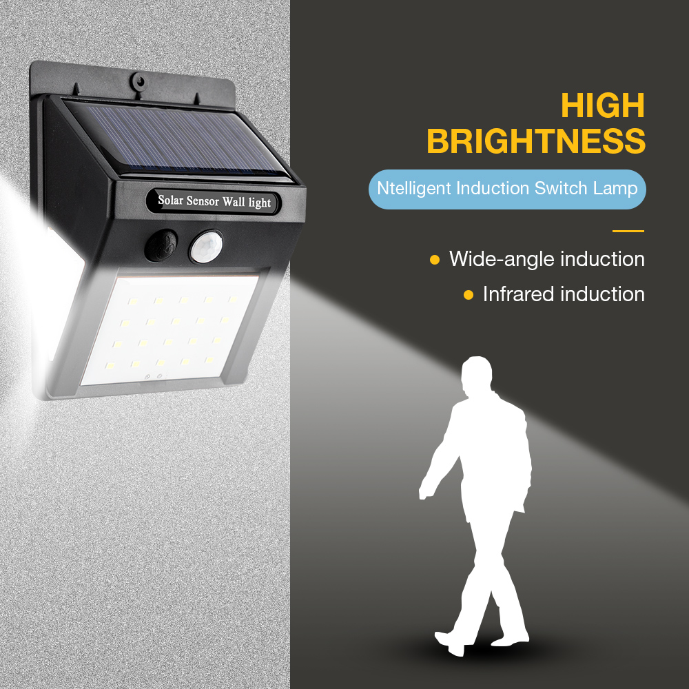 30 led solcelle vegglampe utendørs belysning vanntett led med pir bevegelsessensor utendørs lampe utvendig lys gate utendørs lampe