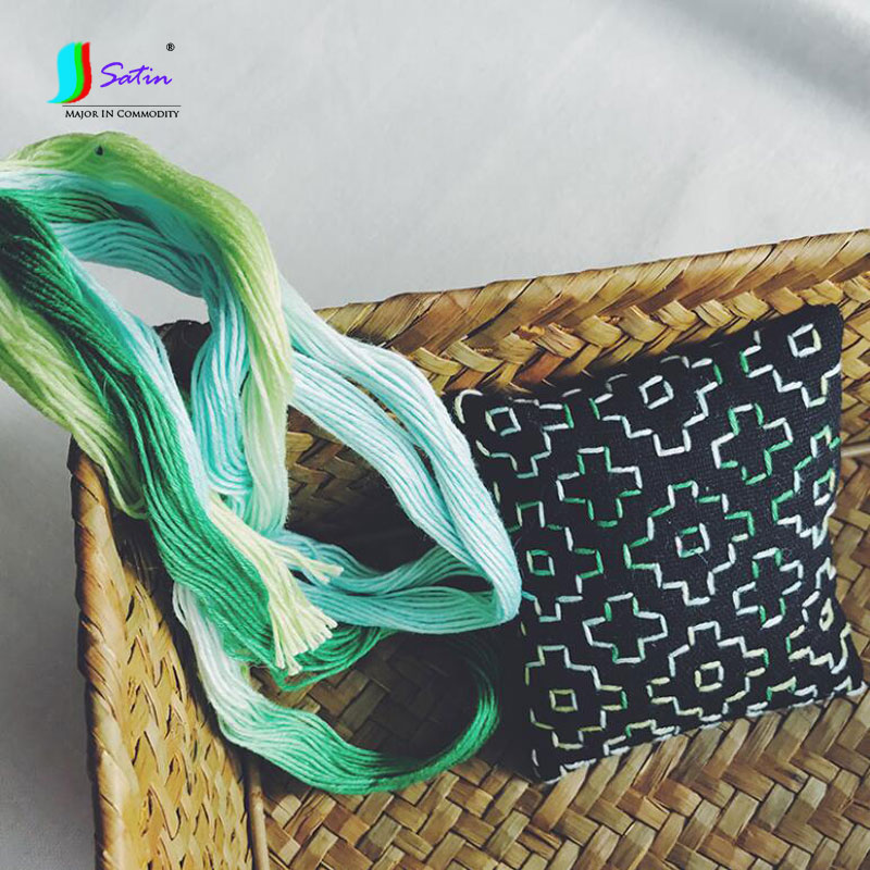 Pink-white,Green-white,Blue-white Gradient Shashiko Yarn,Embroidery Material Gradient Color Sashiko Thread 40 Meters/100M S0729L