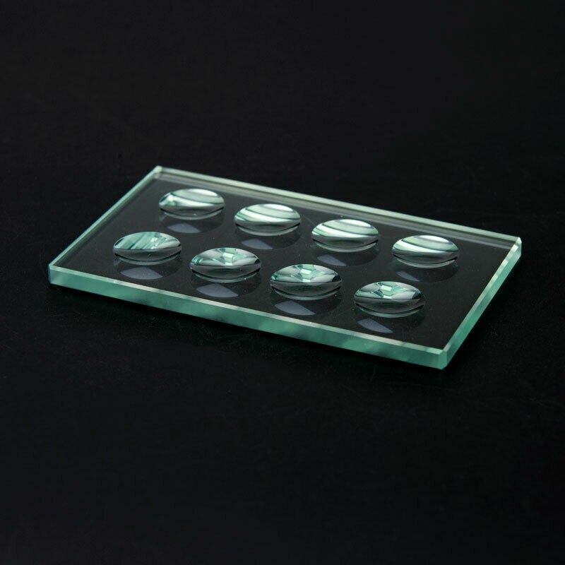 10MM Thickness Circular Concave Cavity Biological Microscope Slide Optical Glass Multiple Wells Optional: 8 wells