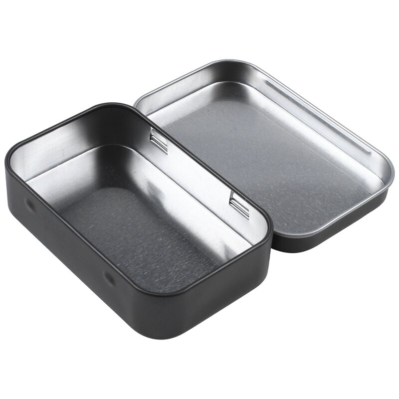 95 x 60 x 21mm sort tinæske sort metalæske med mat slikæske lille æske