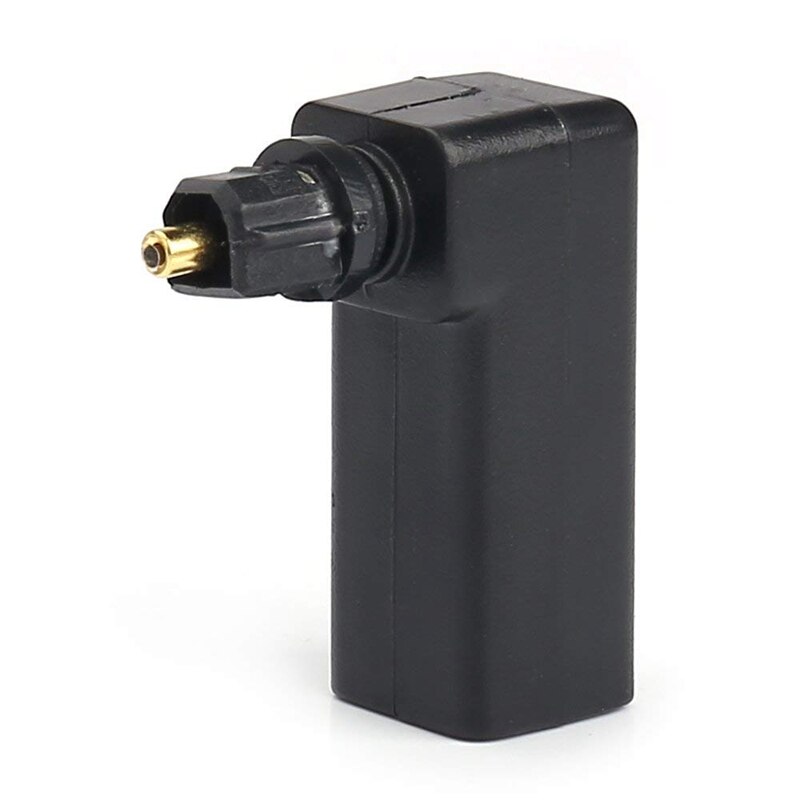 Right Angle Digital Optical Toslink Fiber Optic Adaptor, 360 Degree Rotatable Digital Optical o Cable Adapter Converte