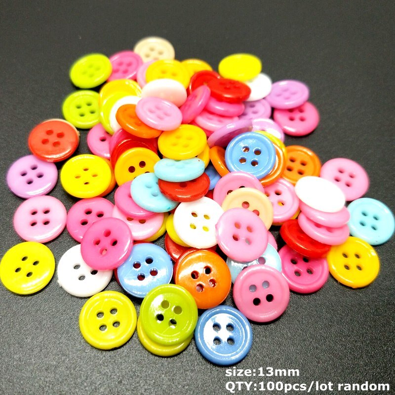 HL 20-100 STUKS Multi Maten Ronde Knoppen Mini Tiny Naaien Gereedschap Scrapbooking Knop Decoratieve Kleding Kleding Accessoires DIY: 13mm 100pcs