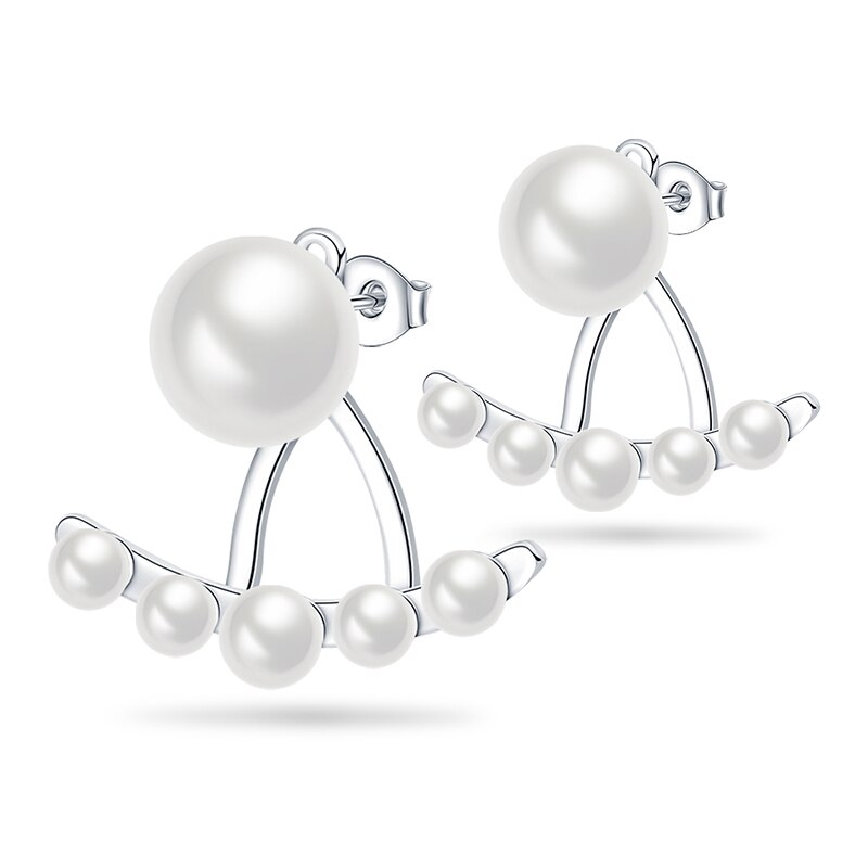 2022 popular blue pearl and leaf earrings , 100% 925 sterling silver, suitable for women's jewelry: Pae 003