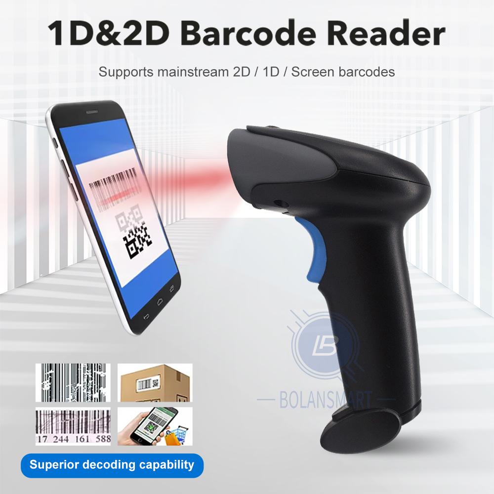 Boland U8 1D 2D scanner di codici a sbarra Lettore di codici a sbarra senza fili PDF417 scanner Bluetooth scanner per consegna pacchi per negozio