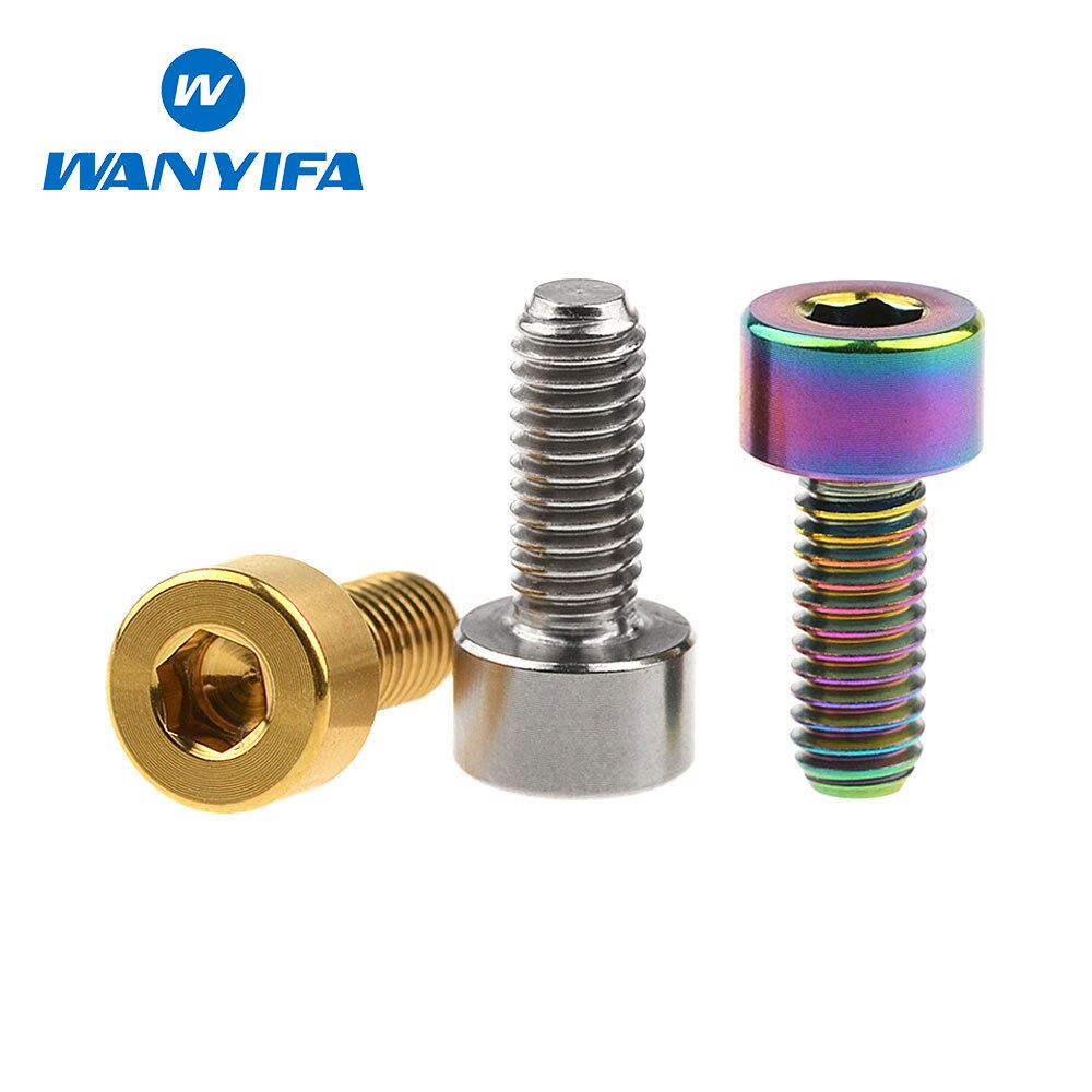 1Pcs Titanium Bolt M4x10 12 15mm Standard Head DIN912 Inner Hexagon Titanium Bicycle Stem Screws for Bike Parts
