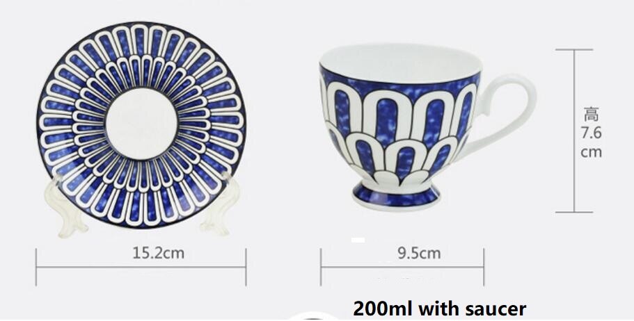 Talerze obiadowe sztućce talerze obiadowe wysokiej jakości zestaw talerzy niebieskie ładne ceramiczne naczynia świąteczne: 1 zestaw kubków