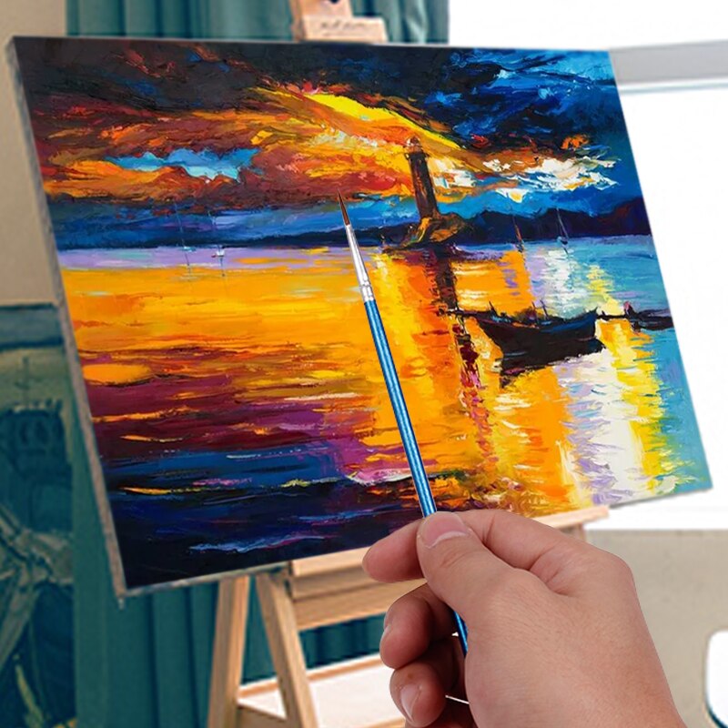 Juego de pinceles para pintar, pluma de línea de gancho de nailon de cola larga, suministros de arte, herramienta de papelería de arte, pincel de pintura de acuarela, 5 unids/set