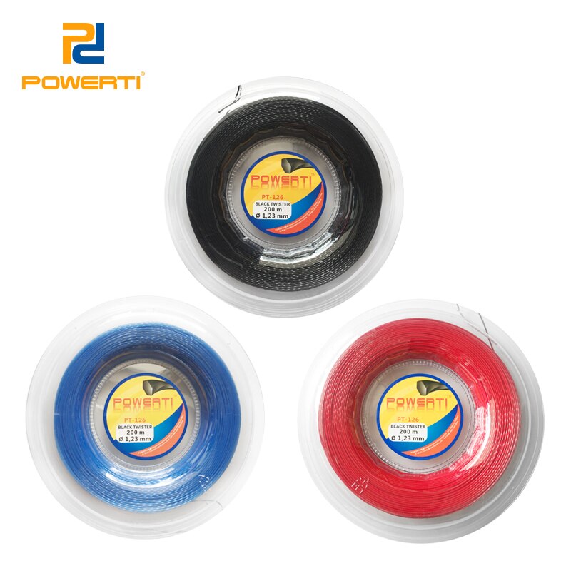 POWERTI 1.23mm Twist Tennis String Polyester Gym Control Tennis Training String 200m Reel Outdoor Sport String