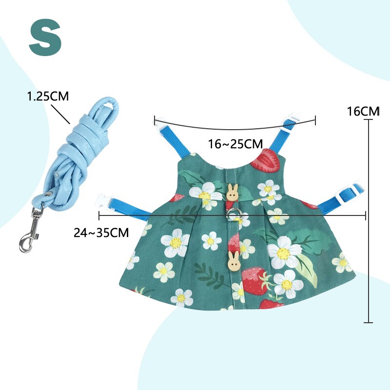 Haustier Weste Zubehör draussen Leine Kaninchen Kleidung nutzbar machen Gurt Leine Für Kaninchen: 3S