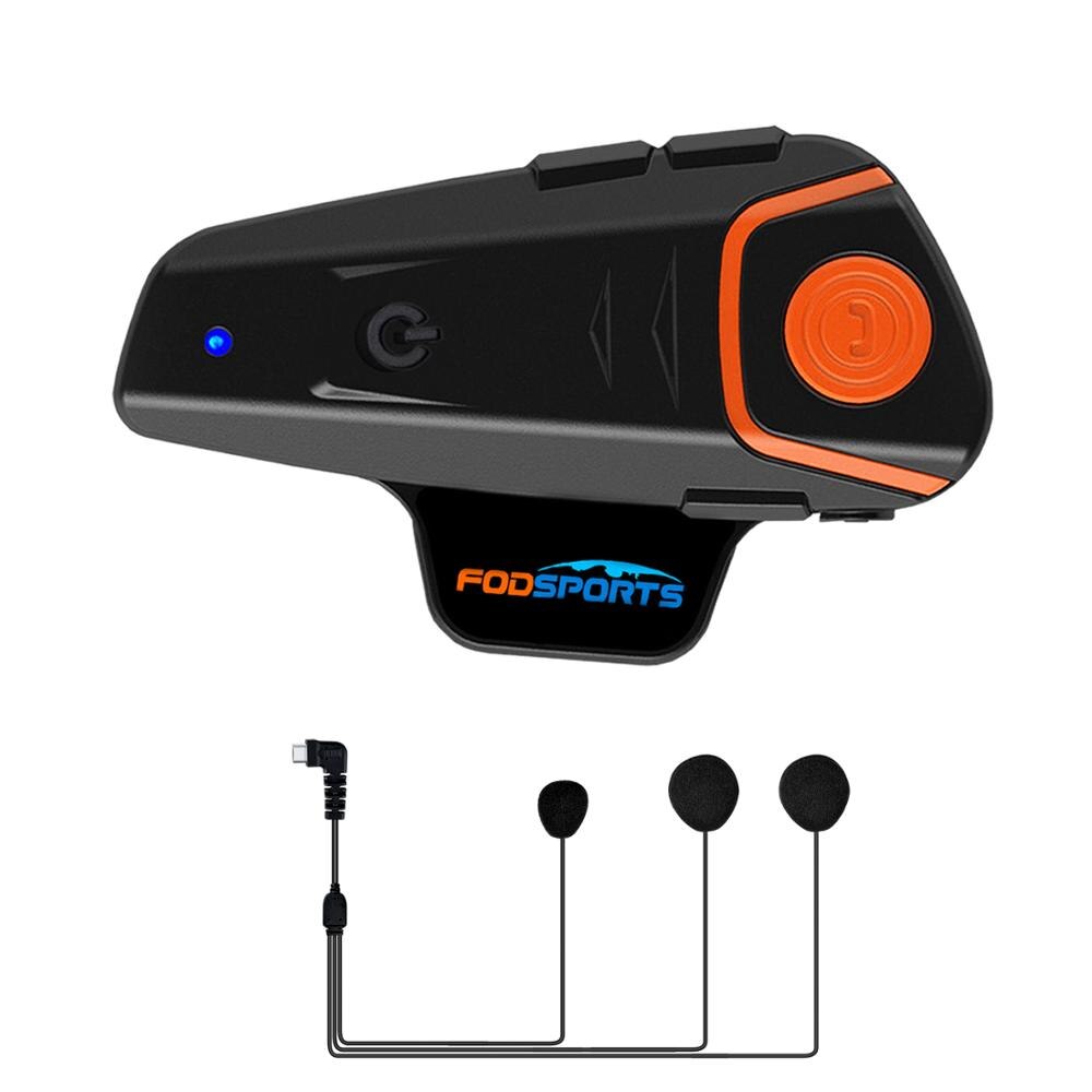 Fodsports BT-S2 del Casco Del Motociclo Citofono Wirless Microfono Impermeabile BT Interphone FM Radio 2 Piloti: morbido mic intercom
