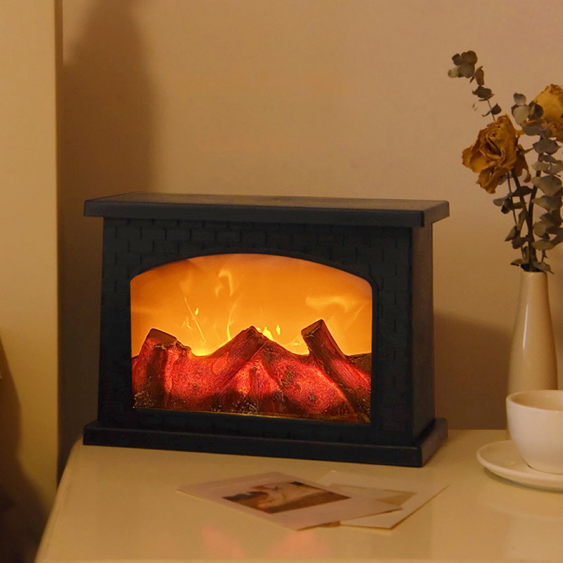 Lámpara para hogar con efecto llama, luces LED con control táctil, luz para chimeneas eléctricas, simulación USB y con pilas
