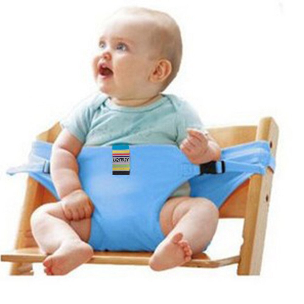 Barnstol bärbar spädbarnsstol matsal lunchstol/säte säkerhetsbälte matning barnstol sele babystol sits  er733: Blå
