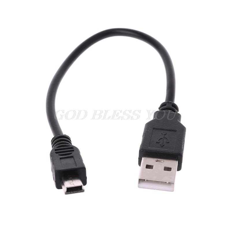 USB Short 2.0 A Male to Mini 5 Pin B Data Charging Cable Cord Adapter