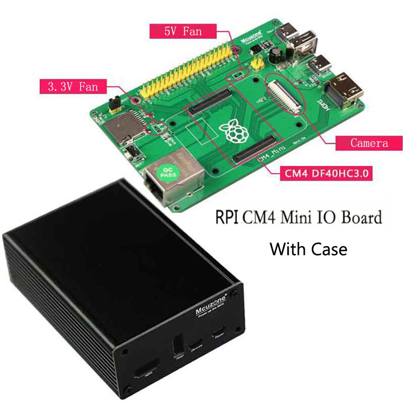 Raspberry Pi CM4 Computer Module 4 MINI IO Board with case: Default Title