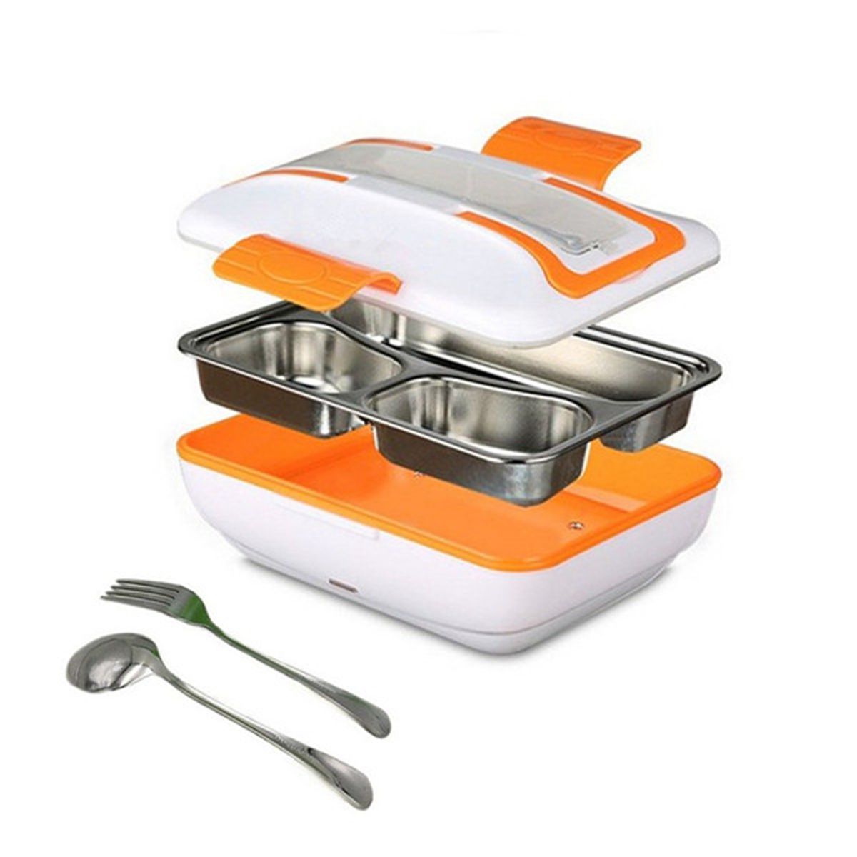 Portable Car Truck Electric Heating Lunch Box Travel Food Warm Heater Storage Container Stainless Steel Rice Cookers Box Warmer