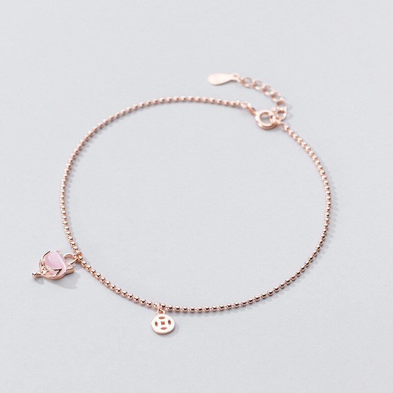 MIQIAO Bracelet On The Leg Fox Anklet Women&#39;s 925 Sterling Silver Foot Bracelet Women Jewelry Female Leg Chain Jewels