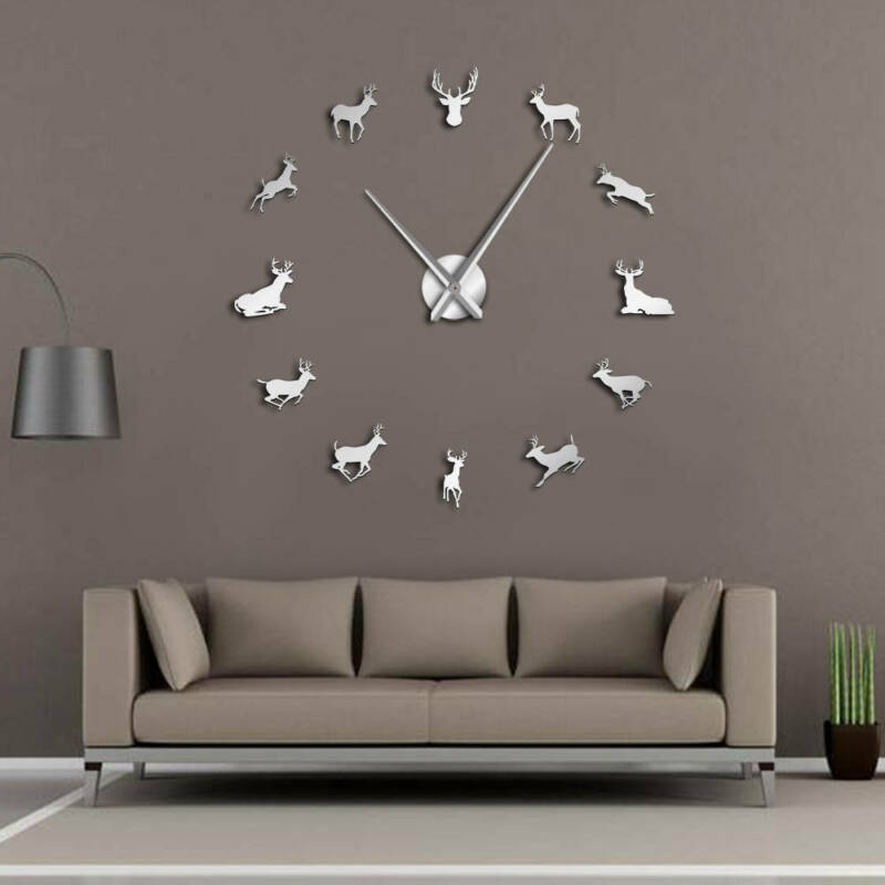 Pegatina de reloj de pared grande de acrílico, pegatinas de espejo de Ángel de moderno, reloj de pared adhesivo silencioso 3D, bricolaje, decoración del hogar