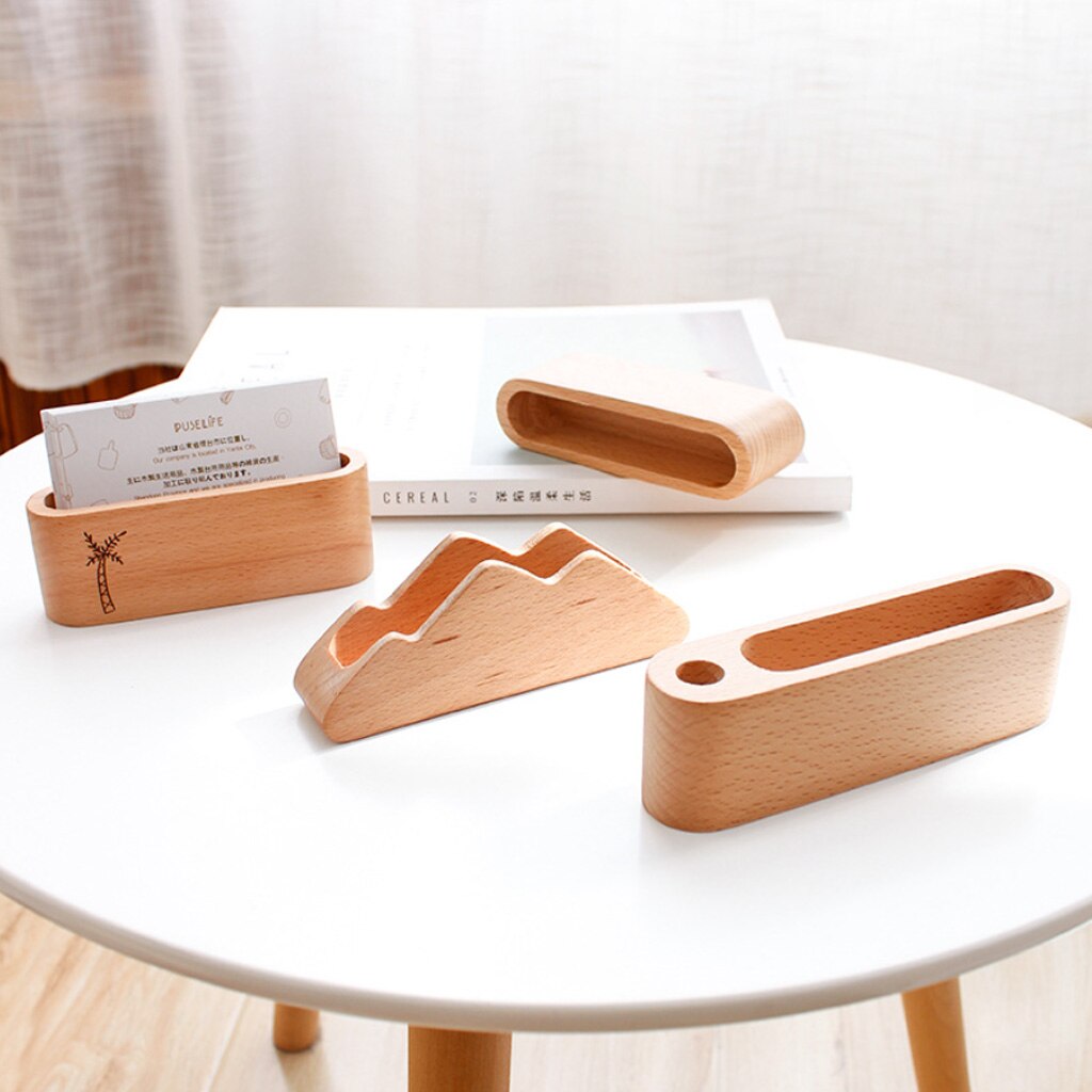 Scatola porta biglietti da visita desktop multiuso porta biglietti da visita in legno 20 fogli capacità forniture per ufficio di facile accesso