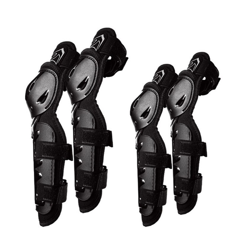 SULAITE 4Pcs Motorcycle Knee Elbow Pads Motocross Knee Protectors Shin Guards Protective Gears for Skiing Skating Racing Riding