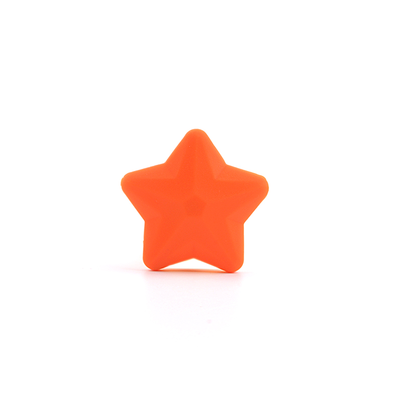LOFCA 5pcs Star Silicone Beads Soft teether Star Shape BPAFREE Baby Diy Jewelry Bracelet Necklace and Pendant Making Oral Care: orange