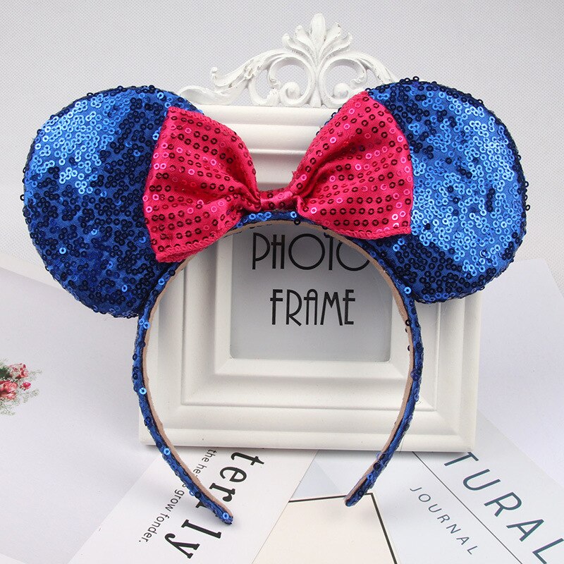 Hårtilbehør minnie mouse øre pandebånd hårbånd til kvinder pailletter sløjfe piger pandebånd fødselsdagsfest hårbånd: 9