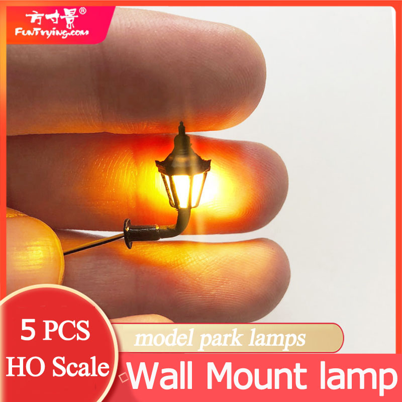 5 PCS HO Scale Wall mount lamps/Street Lamp Model Making Railroad/Model Park Lamps/Train/Railroad Layout