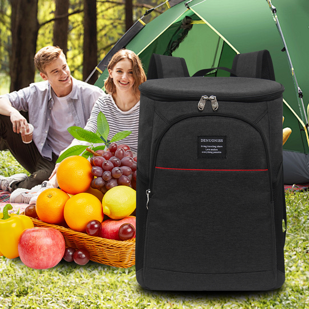 DENUONISS 20L Thermo-Kühltasche, stilvoller multifunktionaler isolierter Rucksack, wasserdichte Picknick-Kühlschranktasche und Flaschenöffner