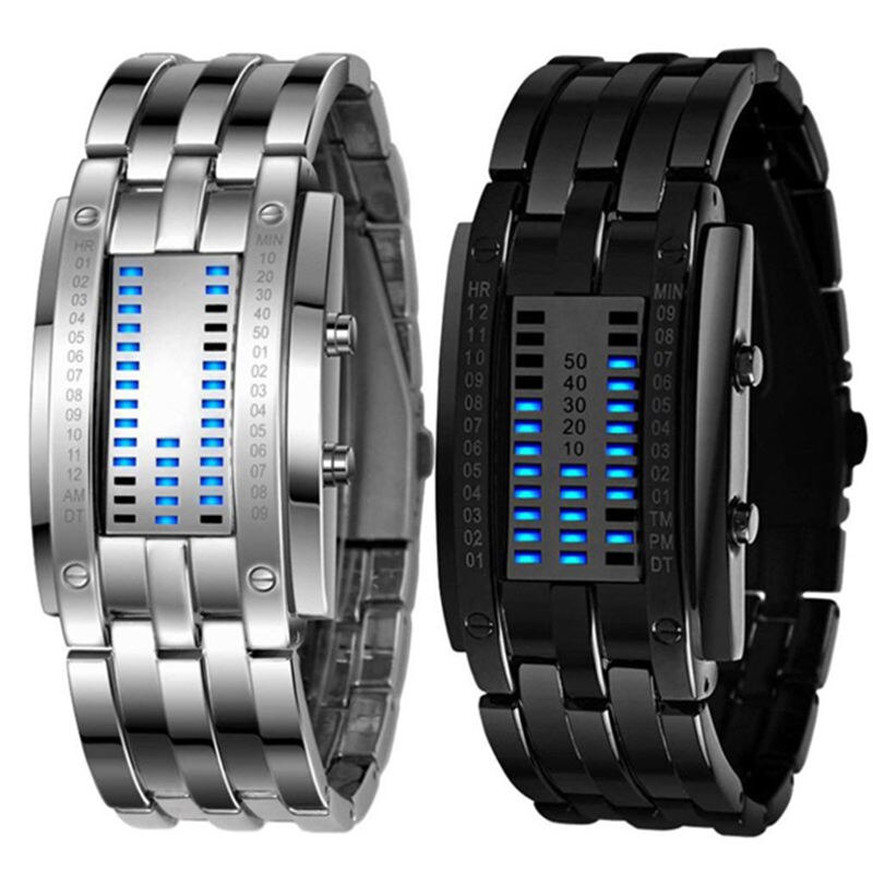 Mannen Armband Sport Horloges Mannelijke Klok Relogio Masculino Luxe Heren Rvs Datum Digitale Led Armband Sport Horloges