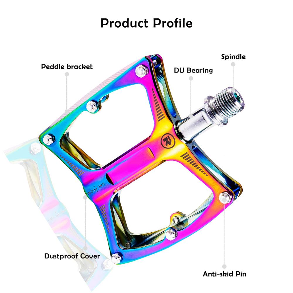 Pédales de vélo arc-en-ciel pédales de vélo de montagne ultralégères anti-dérapant en alliage d'aluminium roulement vtt vélo pédale accessoires de vélo