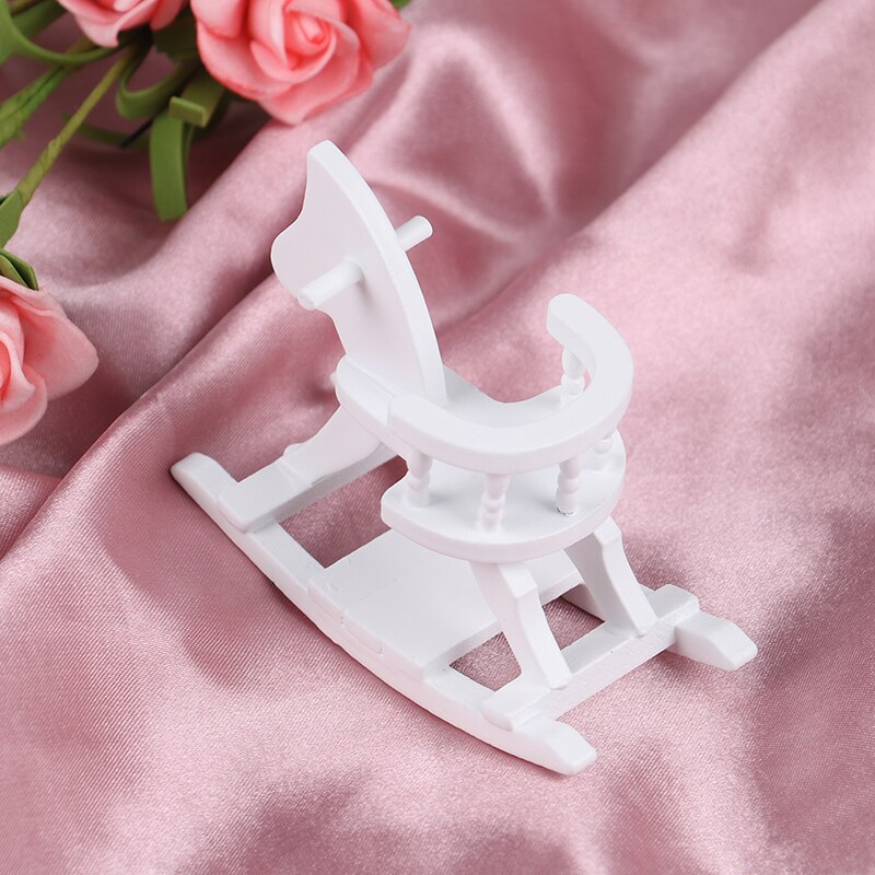 1/12 Dollhouse Miniature Wooden Rocking Horse Chair Doll House Furniture Ornament Accessories Toys