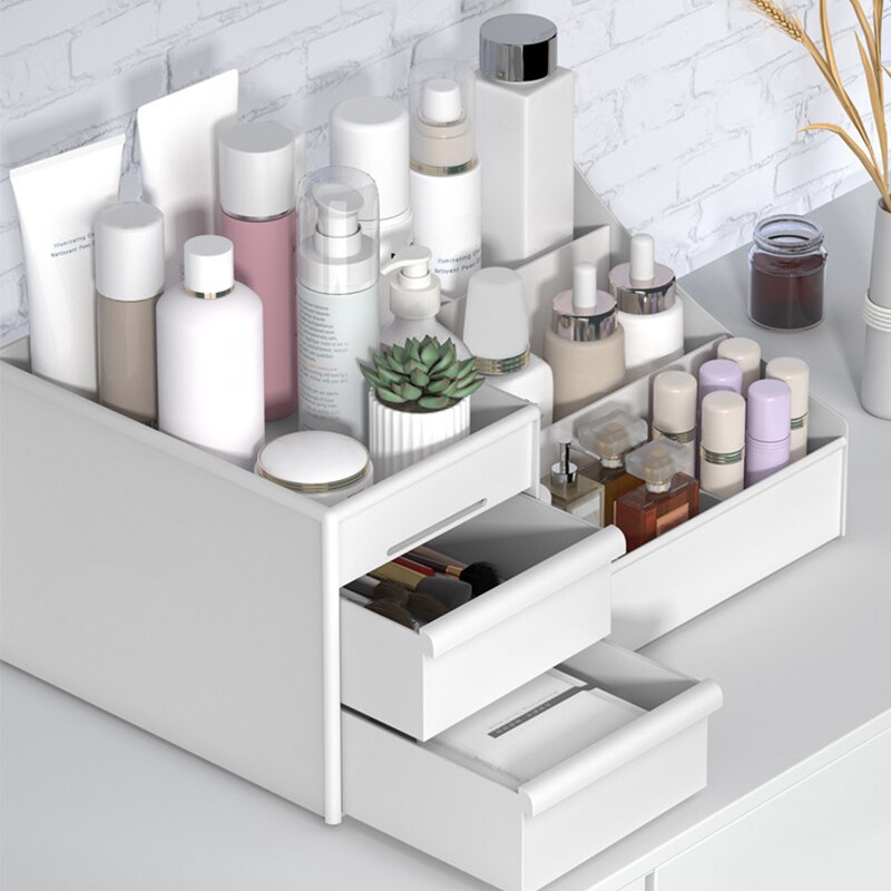 Skuffe kosmetisk opbevaringsboks hjem toiletbord ansigtsmaske læbestift desktop arrangør papirvarer holder
