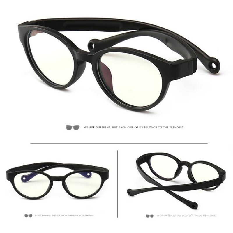 Ggovo Children's Anti-Blue Optical Glasses Boy's Computer Game Goggles Kids' Flat Lens Eyeglasses Youth Myopia Silicone Frames