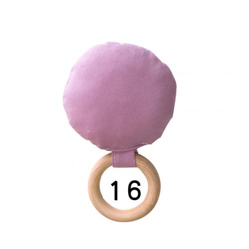 Gestreepte Dot Houten Ring Baby Ronde Bijtring Kinderziektes Speelgoed Veilig Chew Douche: 16