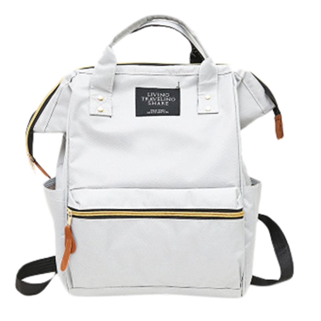 Backpack Living Travelling Share Unisex Solid Backpack School Travel Bag Double Shoulder Bag Zipper Bag