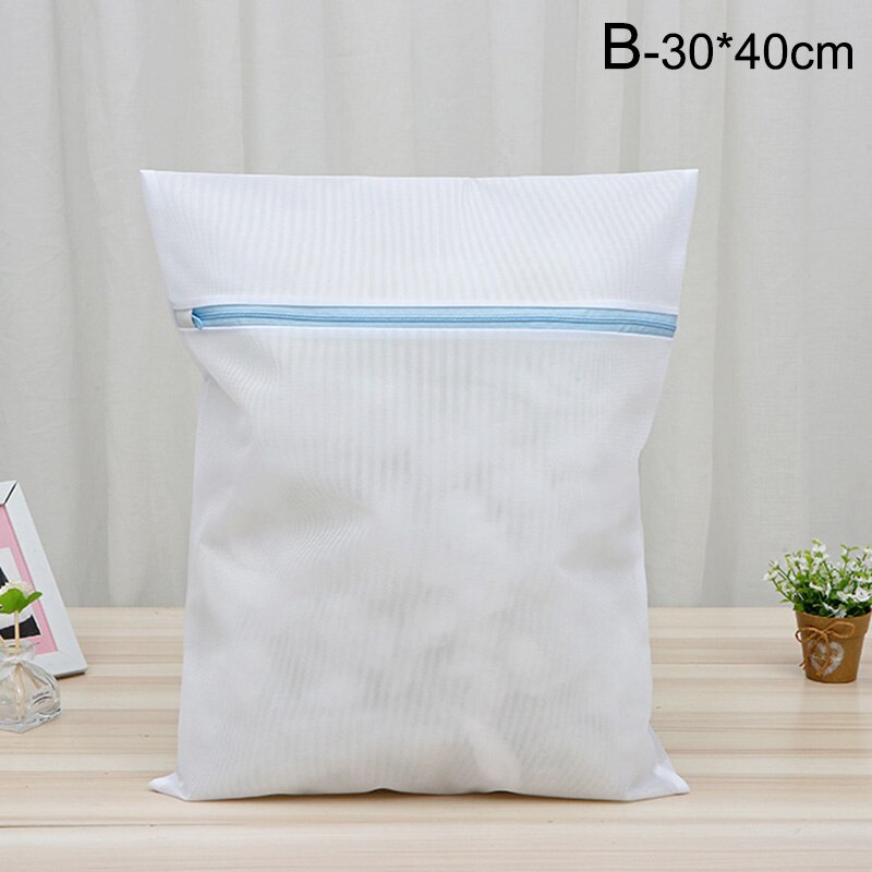 8 Size Mesh Laundry Bag Polyester Laundry Wash Bags Household Laundry Basket Laundry Bags For Washing Machines Mesh Bra Bag: Blue-30x40cm