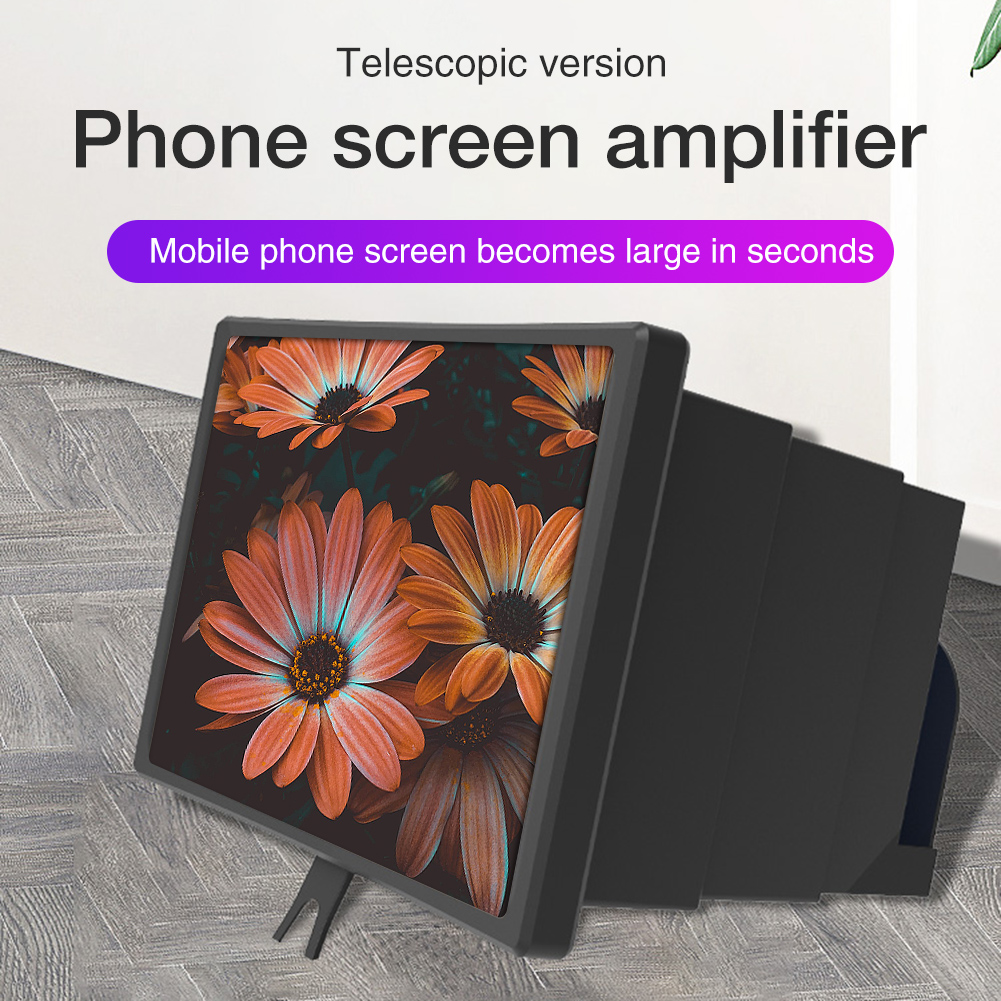 3D 12 Inch Mobiele Telefoon Vergrootglas Duurzaam Telescopische Multi-Functionele Screen Vergrootglas Mobiel Accessoires Grip Houder Stand