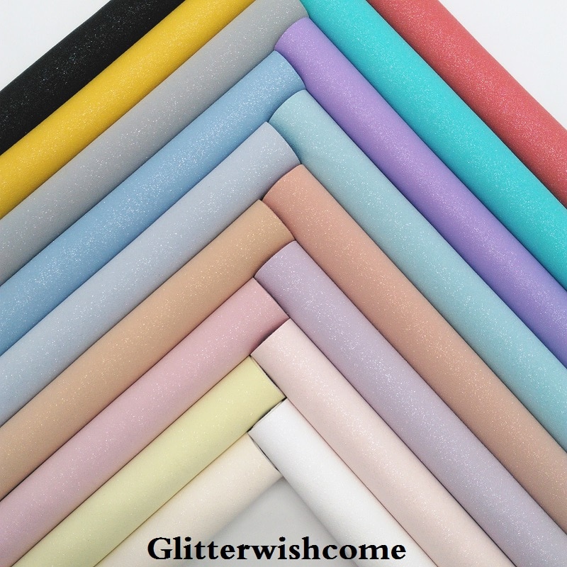Glitterwishcome 30 x 134cm mini rulle vinyl til sløjfer ruskind glitter læder fabirc imiteret læder lagner til sløjfer , gm209
