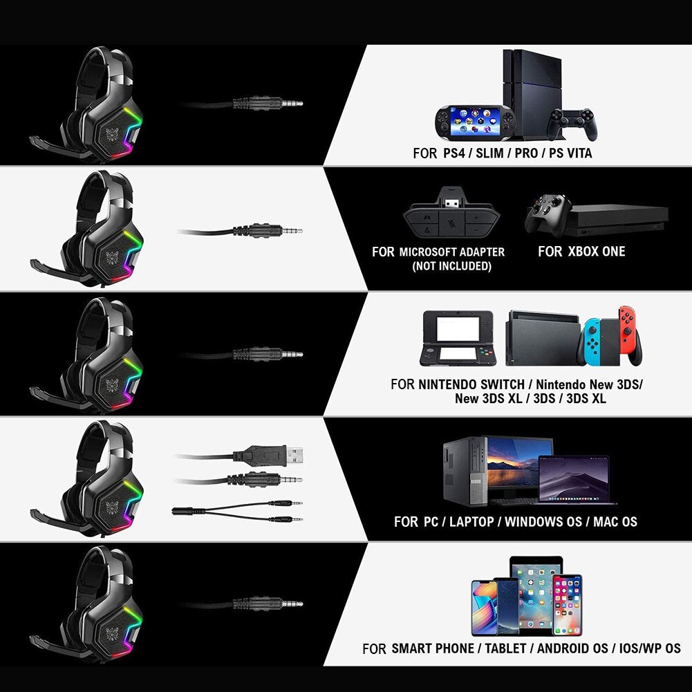 K10 pro wired gaming fones de ouvido rgb música fone de ouvido com microfone