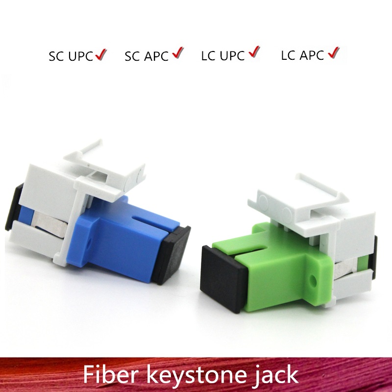 10PCS Snap Fitting Duplex LC SC UPC APC Connector Fiber Optic Keystone Jack Adapter