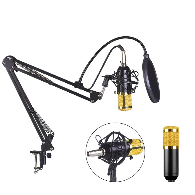 BM800 Condenser Microphone Voice Recording Microphone Kit: Shock Mount+Foam Cap+Cable As BM800 Recording Microphone