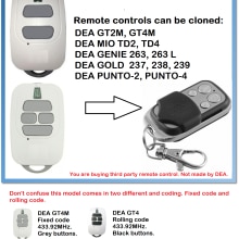 DEA GENIE 263, 263 L 4-Channel 433.92MHz fixed code Universal Remote Control duplicator