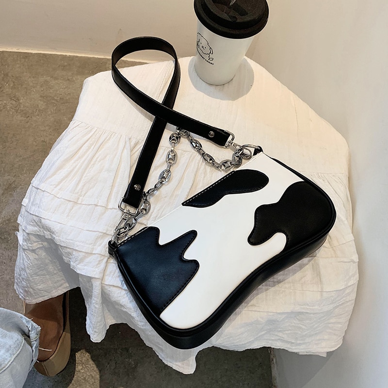 Contraste couleur carré chaîne sac fourre-tout en cuir PU femmes sac à main voyage épaule sac de messager sac à aisselles