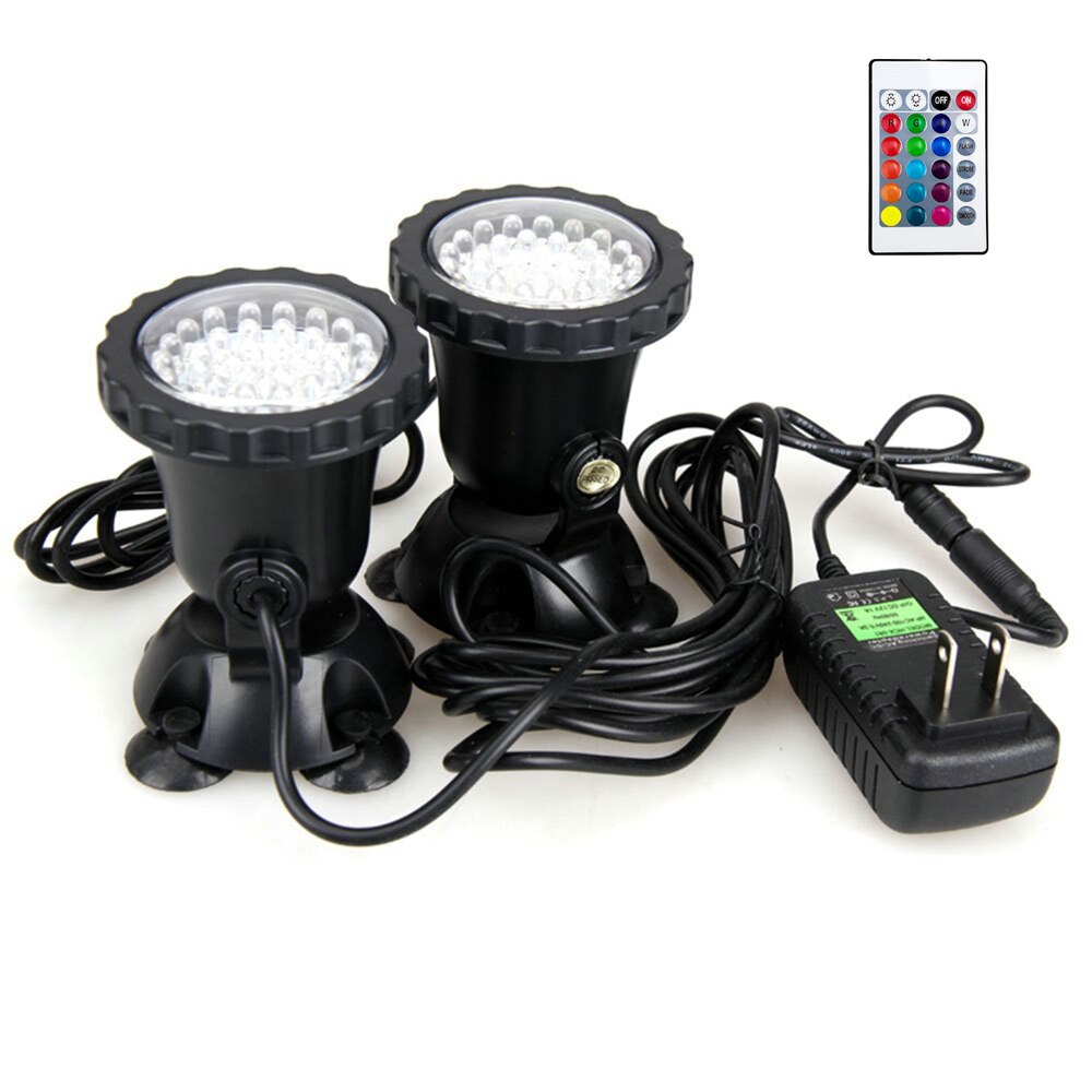 IP68 Waterdichte Led Onderwater Licht 12V Rgb Lamp Aquarium Spot Verlichting Voor Zwemmen Zwembad Tuin Fonteinen Vijver Water Vis tank: 2 Lamp Set